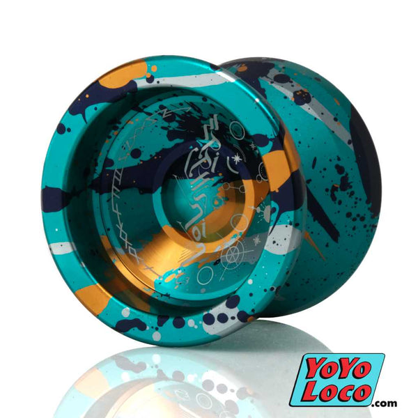c3yoyodesign Epiphanion YoYo, Light Green / Navy / Gold / Silver Splash