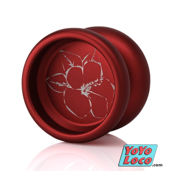 TRT Cenote YoYo, Red with Hibiscus engraving colorway