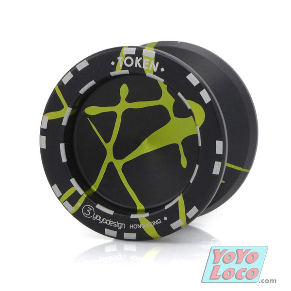 C3yoyodesign Token v.2 YoYo, Black with Yellow Splash