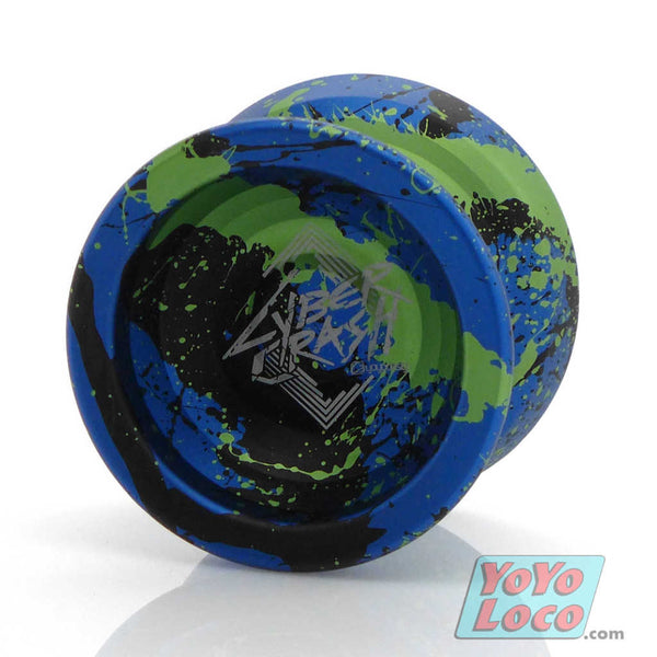 Cyber Crash YoYo by C3yoyodesign, Blue, Green, Black Splash