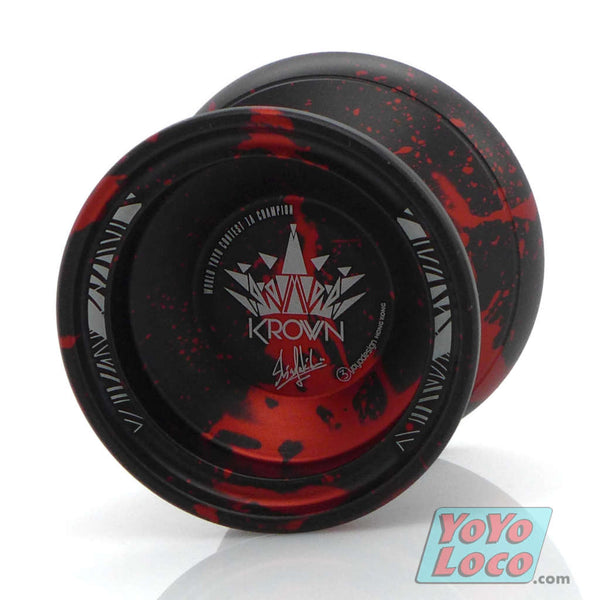 C3yoyodesign Krown YoYo, Black, Red acid wash
