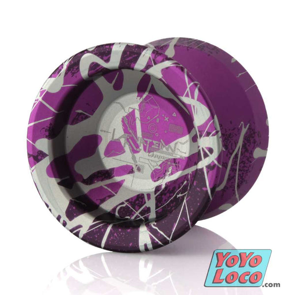 C3yoyodesign Laevateinn YoYo, Purple / Deep Purple / Silver Splash with matte finish