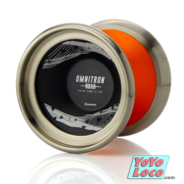 C3yoyodesign Omnitron Noah Bi-Metal YoYo, Orange with Dark Gray cups, Titanium rims