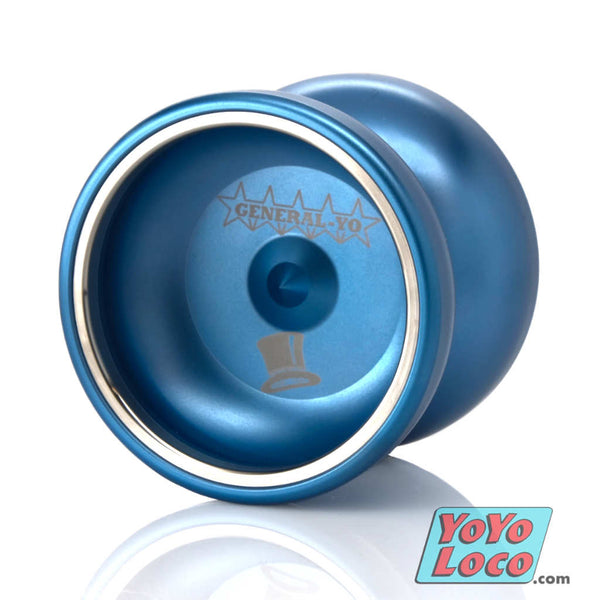 General-Yo Hatrick 2 Bi-Metal YoYo, light blue with inset stainless steel rings