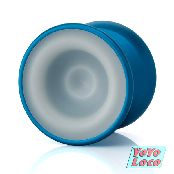 Magicyoyo Metal Skyva YoYo, Blue with White delrin side caps