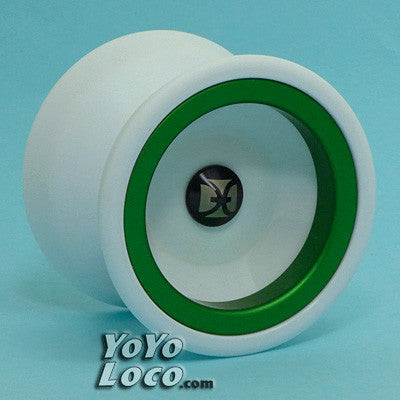 スポーツトイ・アクショントイ One Drop YoYos RALLY White/Green Rim one-drop-rally-yoyo-white-