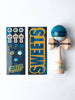 Sweets C Fraser - Batch One SAPPHIRE, Legend Model Kendama, and sticker pak