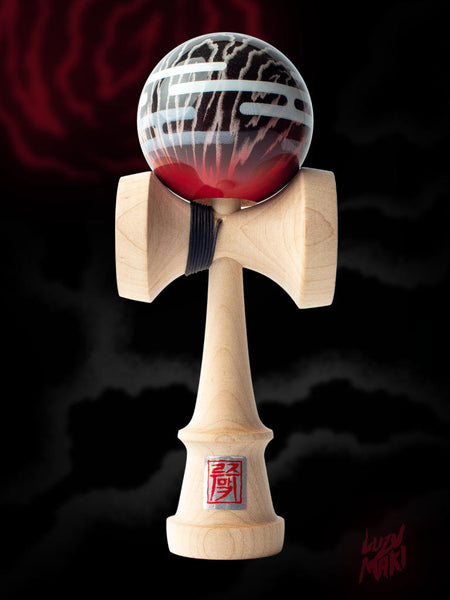 Luzumaki Night Boost Kendama, Red/Black, front view