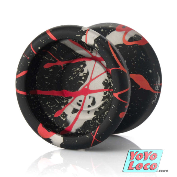 YoYoFactory Spotlight YoYo, Black / Silver / Red Splash