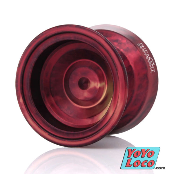yoyofriends Pheasant Monometal YoYo, Red / Yellow / Black acid wash