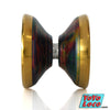 c3yoyodesign Ambition YoYo, Deep Purple / Blue / Orange Acid Wash with Gold rings, profile