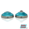 C3yoyodesign Samothrace bi-metal YoYo, Blue with stainless steel rims, open view