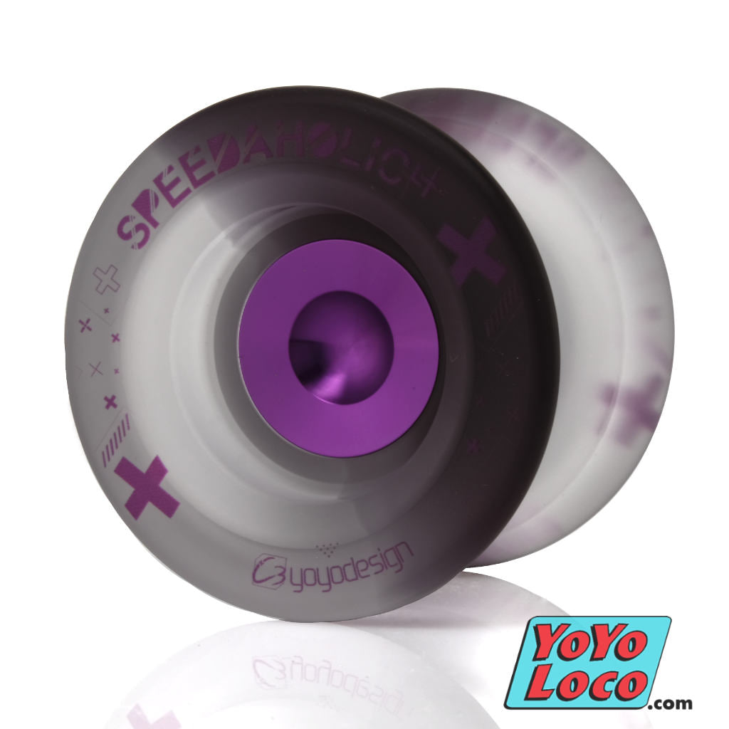 C3yoyodesign Speedaholic XX YoYo, Black / Clear Fade with Purple Hub