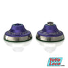 Super Scintillator YoYo by C3yoyodesign, Purple with Silver Rims and Green Wing. Open view