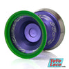 Super Scintillator YoYo by C3yoyodesign, Purple with Silver Rims and Green Wing