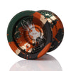C3yoyodesign Zillion YoYo in green, yellow, orange, and black splash colorway