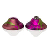 C3yoyodesign Zillion YoYo open view showing internal construction, purple, green, magenta, and pink splash colorway
