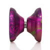 C3yoyodesign Zillion YoYo profile view in purple, green, magenta, and pink splash colorway