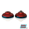 Motion Parallel Bimetal YoYo, Fire and Ice colorway:Red and Orange fade with Blue rims, open view