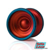 Motion Parallel Bimetal YoYo, Fire and Ice colorway: Red and Orange fade with Blue rims