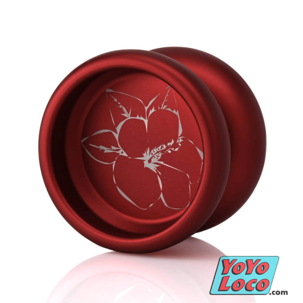 TRT Cenote YoYo, Red with Hibiscus engraving colorway