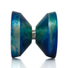 yoyofriends Armegeddon YoYo, Aqua/Blue/Yellow/Green Acidwash - Profile view
