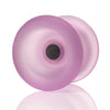 yoyofriends Carp YoYo in Pink - frosted pink polycarbonate unresponsive yo-yo with black axle hub, white background