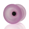 yoyofriends Carp YoYo in Pink - frosted pink polycarbonate unresponsive yo-yo with black axle hub, white background