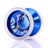 yoyofriends Clockwork bimetal yoyo Blue with raw SS rings and  Clear PC rims