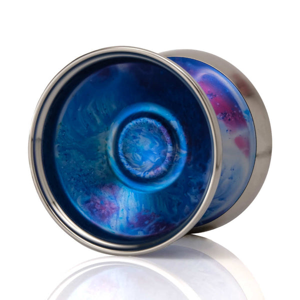 yoyofriends Hummingbird 2 bimetal YoYo, Starry Sky color with Raw rings