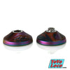 yoyofriends Nucleon YoYo Purple Orange Black Acid Wash with Blasted Rainbow Rings, open view