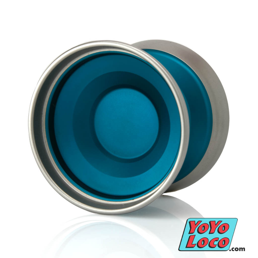 yoyofriends Papercut Bi-metal yoyo, Teal with Bead Blasted rings