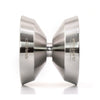SlipStream Stainless Steel YoYo, raw finish. Profile view