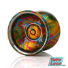 Stingray bimetal YoYo by yoyofriends., Green / Yellow / Blue / Red-Splash with Raw-rings