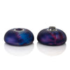 yoyofriends Tranquility YoYo halves separated showing organic high-wall profile and bearing, blue-purple acid wash
