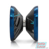 Berserker MAX YoYo by C3yoyodesign, Black, Gray, Light Blue Splash with Blue Rims, profile view