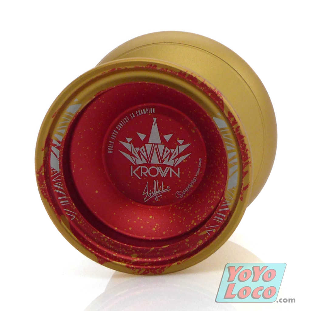 C3yoyodesign Krown YoYo, Red, Gold acid wash