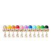 KROM POP LOL Kendamas, all colors plus Black and Naked, lined up in a row