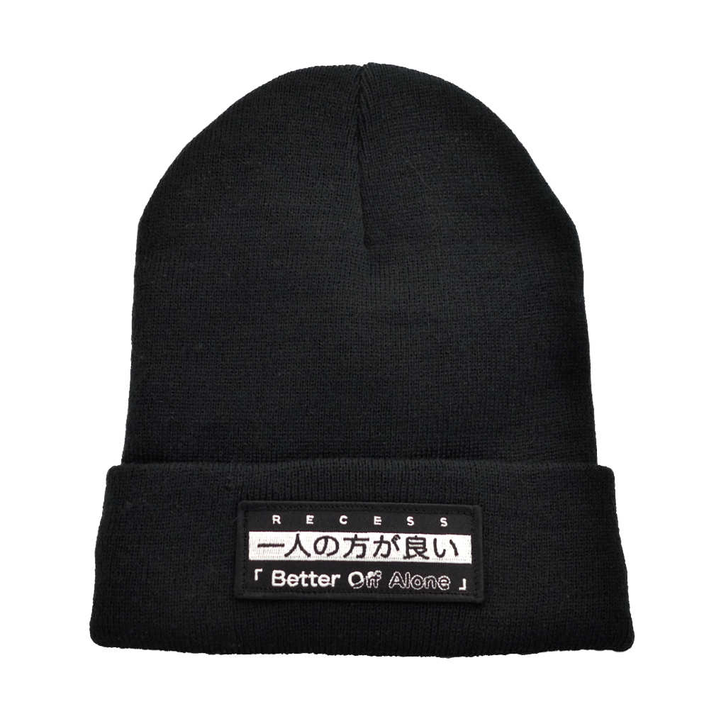 Better Off Alone" Beanie, by Recess Int'l. Fleece lined